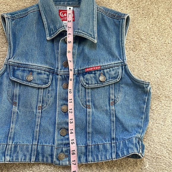 United Denim vest with collar size medium blue - Picture 7 of 8